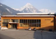 Schulkomplex Gemeinde Au - Dorfsaal - Westansicht